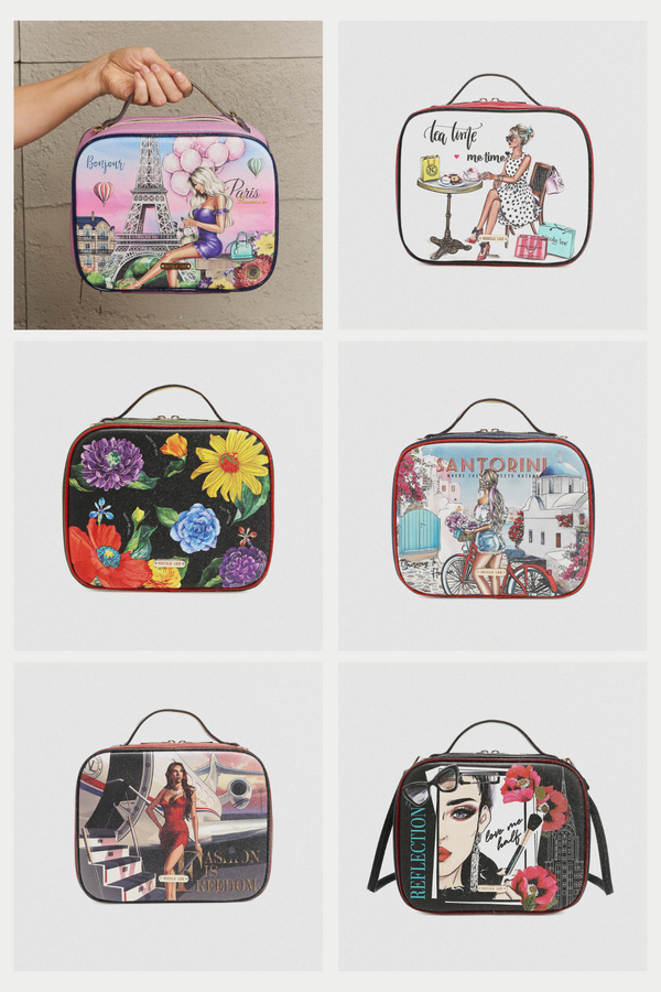 USA-Printed Patent Leather Handbag Set with 3 Matching Pouches – Buy 1 Get 1 Free - Ludowika 