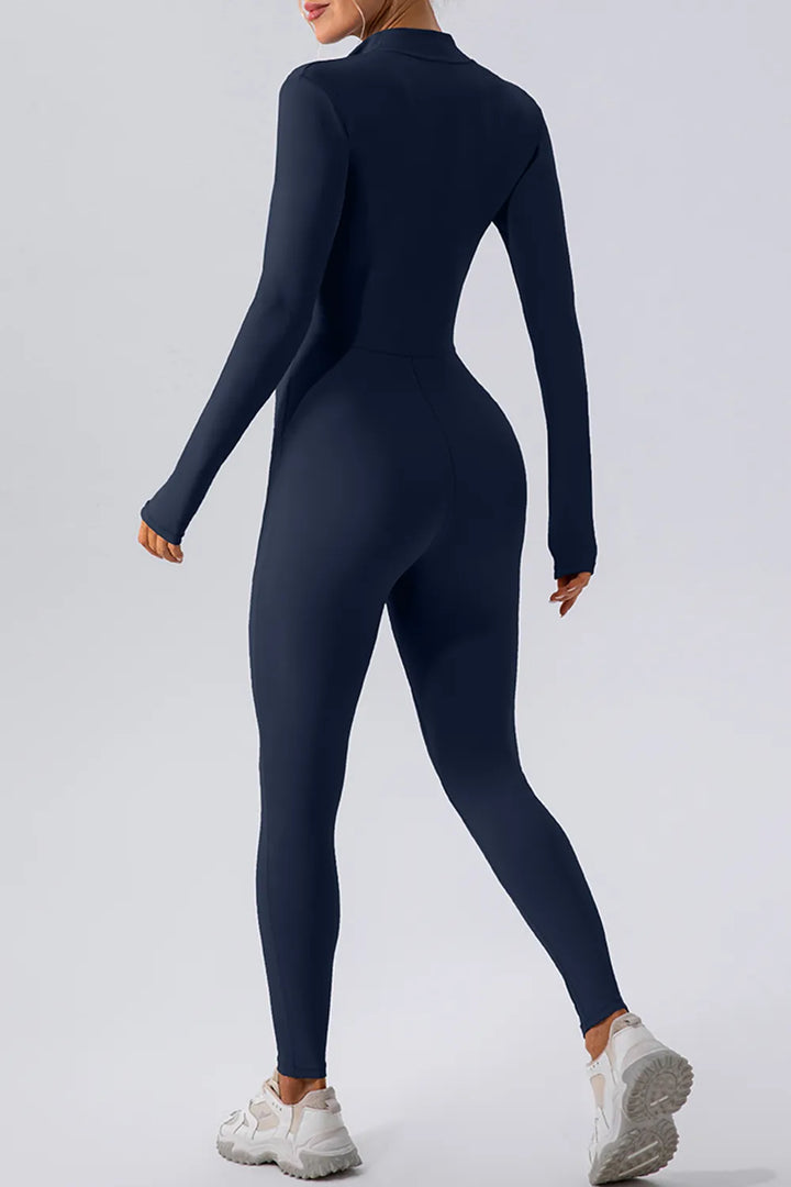 Ludowika Half Zip Mock Neck Active Jumpsuit
