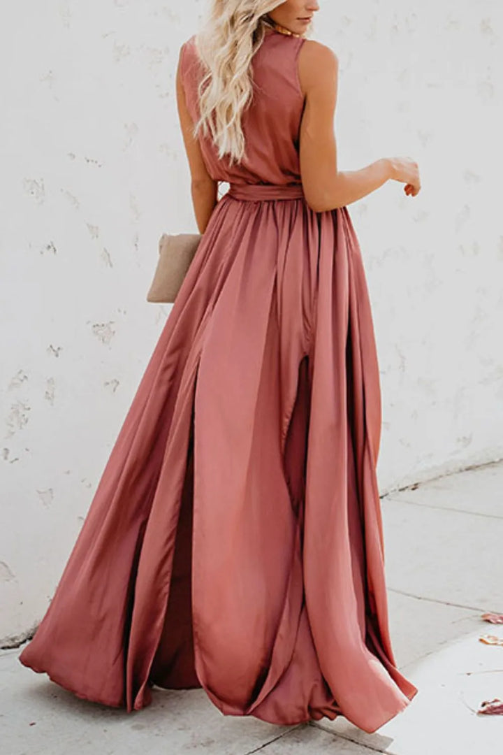 Ludowika Surplice Tie Waist Maxi Dress