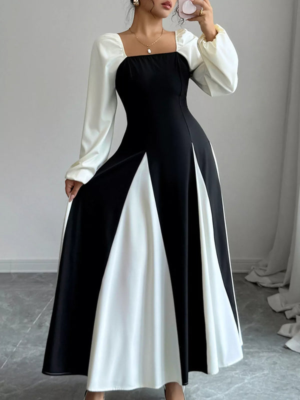 Ludowika Color Block Square Neck Maxi Dress
