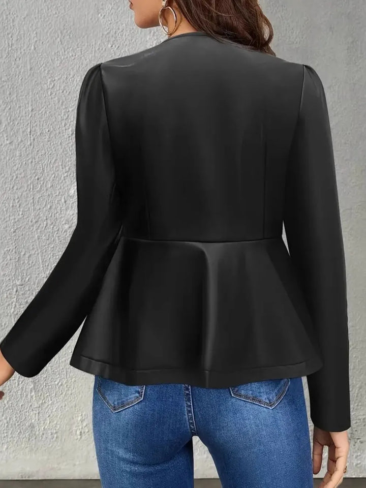 Ludowika Peplum Zip Up Long Sleeve Jacket