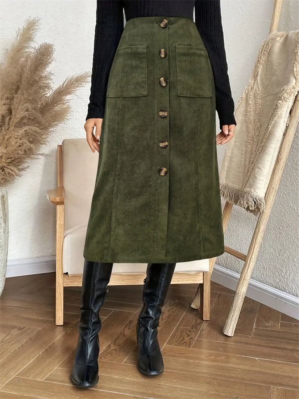Ludowika Pocketed Back Elastic Waist Skirt