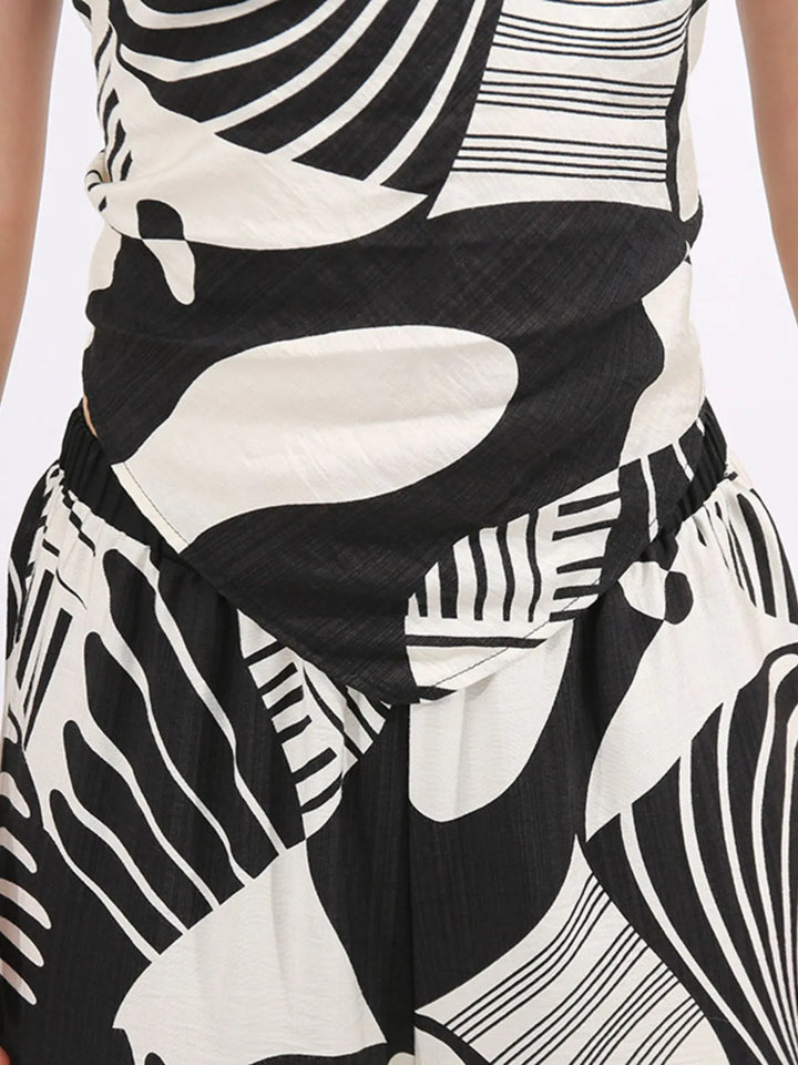 Ludowika Abstract Print Tube Top and Wide Leg Pants Two-Piece Set