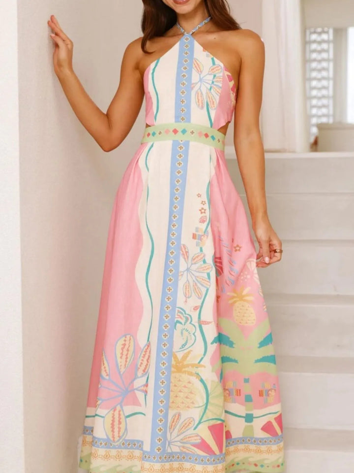 Ludowika Halter Neck Printed Maxi Dress