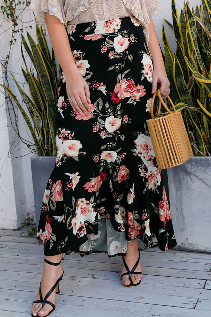 Ludowika Plus Size Floral High-Rise Skirt