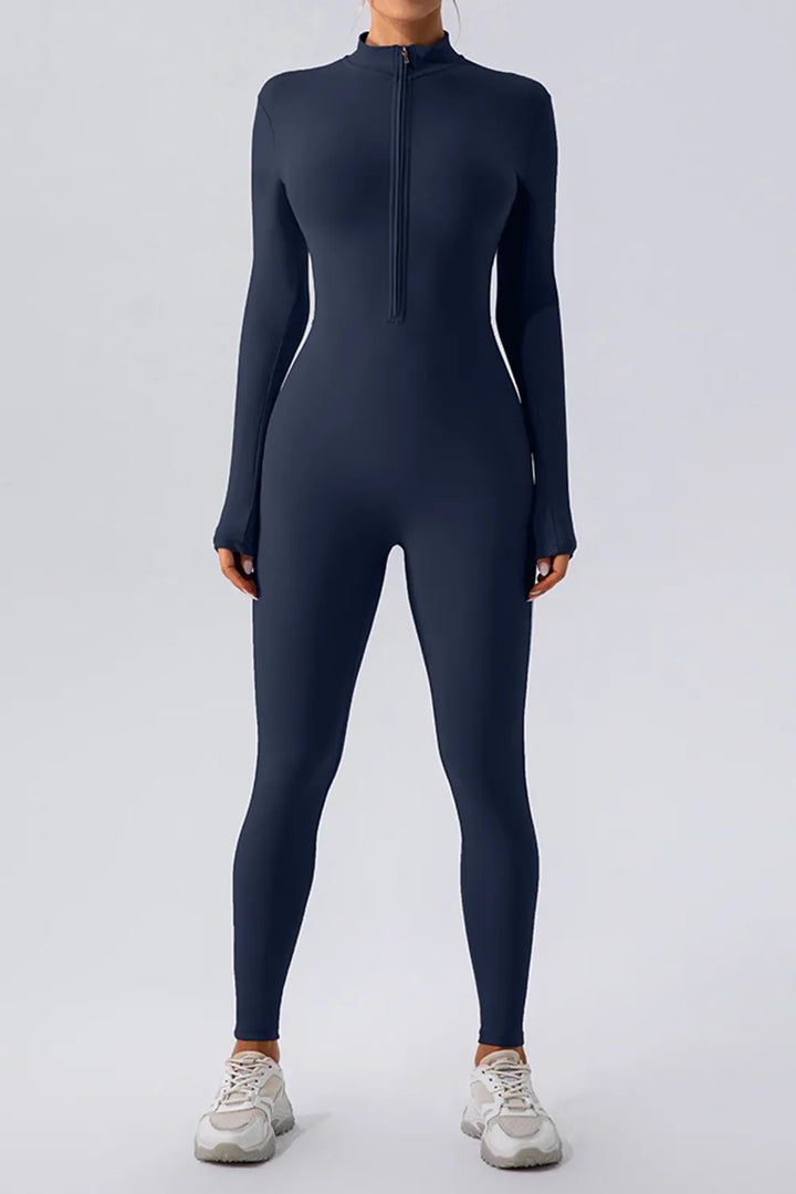 Ludowika Half Zip Mock Neck Active Jumpsuit