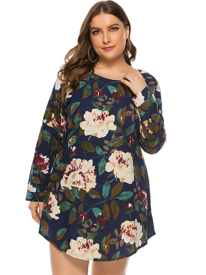 Ludowika Full Size Floral Long Sleeve Mini Dress