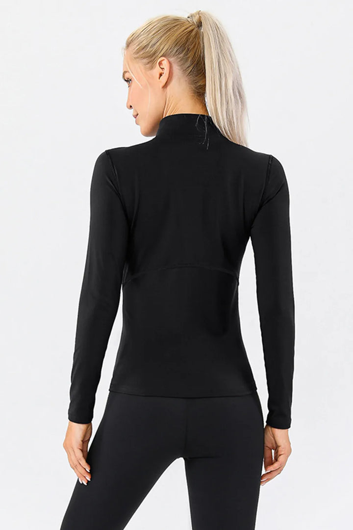 Ludowika Mock Neck Quarter Zip Active T-Shirt