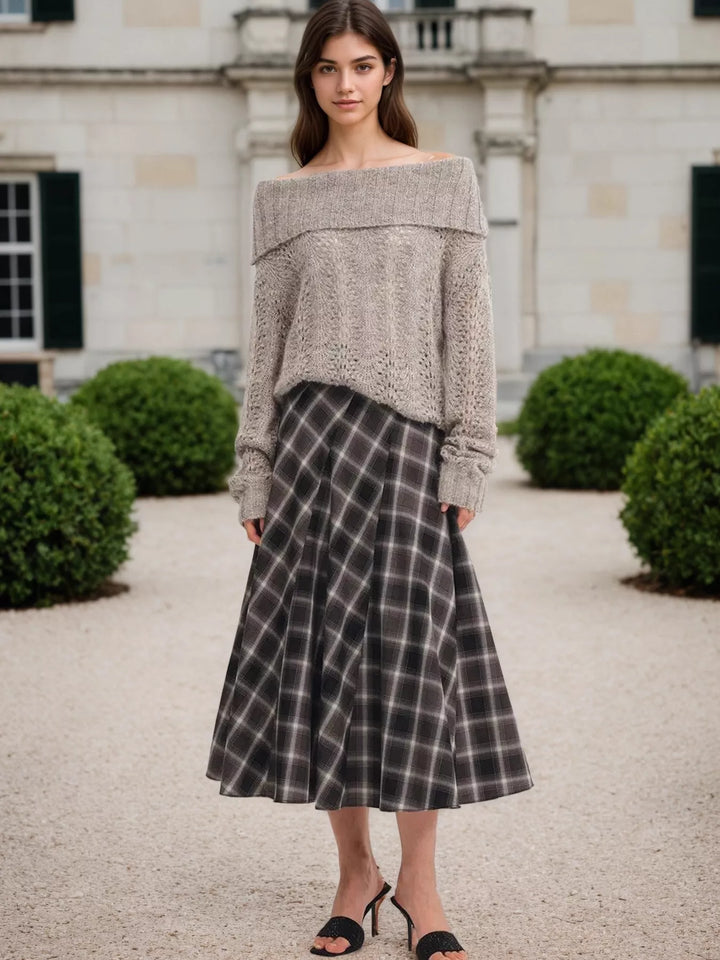 Ludowika Plaid Midi Skirt