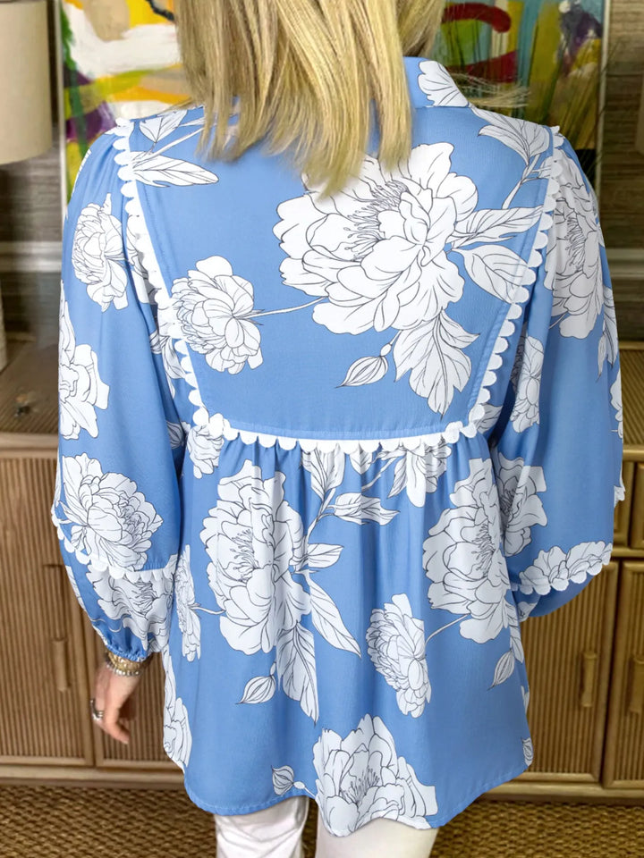 Ludowika Floral Print Babydoll Blouse