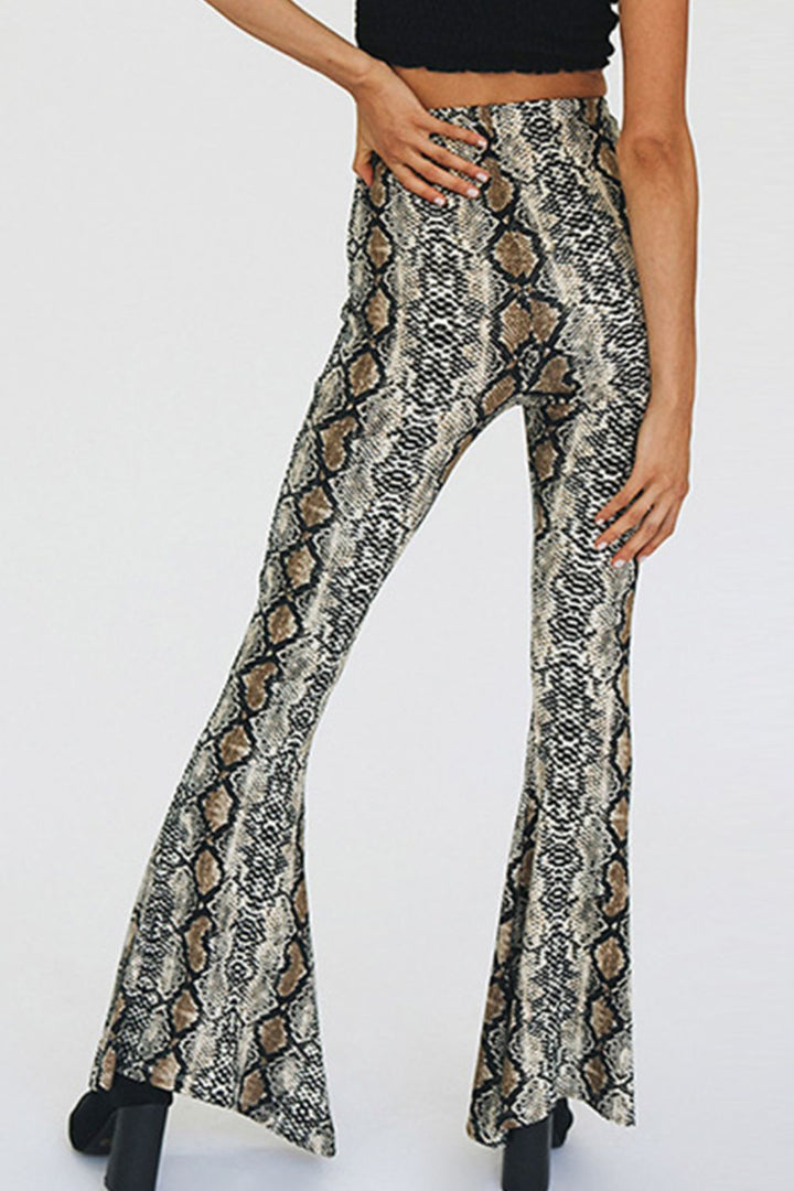 Ludowika Snakeskin Print Flare Pants
