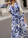 Ludowika Printed Surplice Long Sleeve Wrap Dress