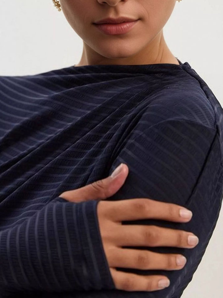 Ludowika Ruched Striped Long Sleeve Top