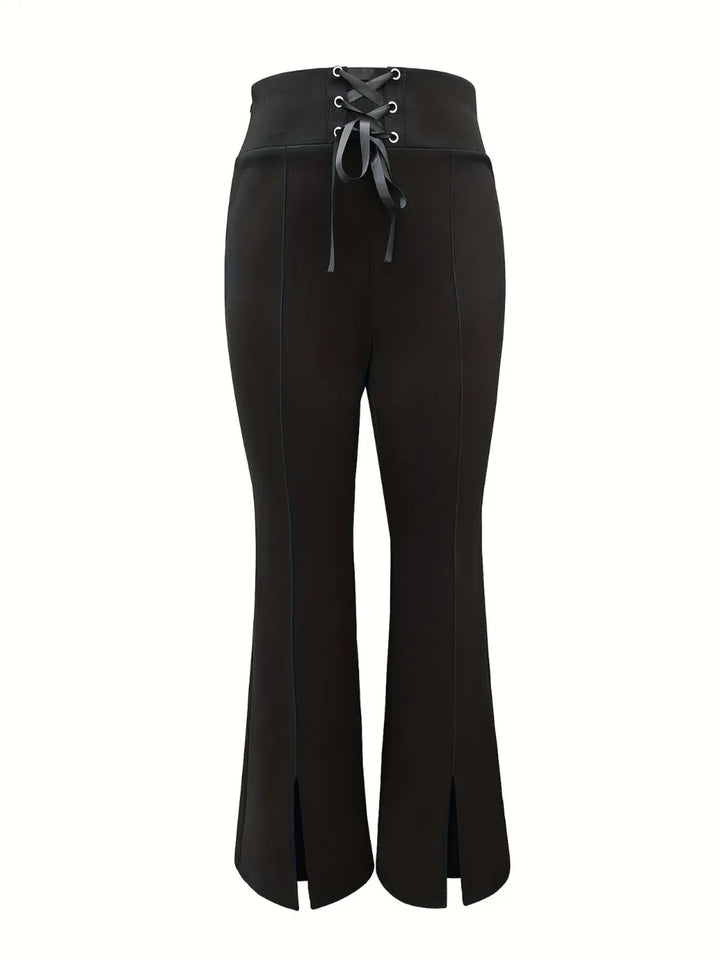 Ludowika Lace Up Slit Bootcut Pants
