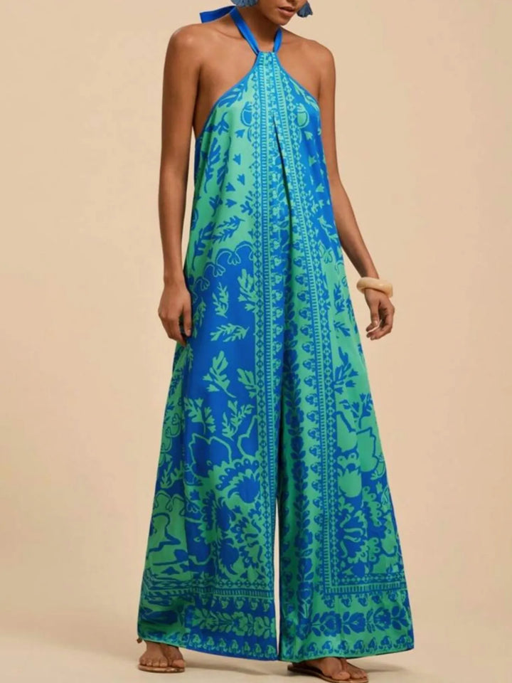 Ludowika Printed Halter Wide-Leg Jumpsuit