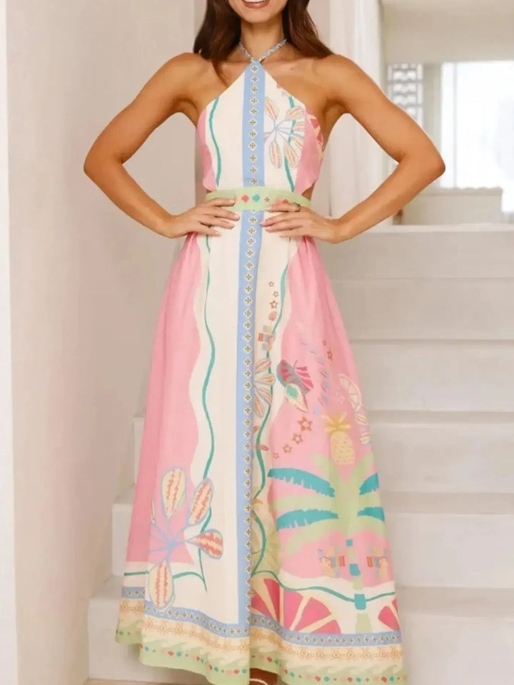 Ludowika Halter Neck Printed Maxi Dress