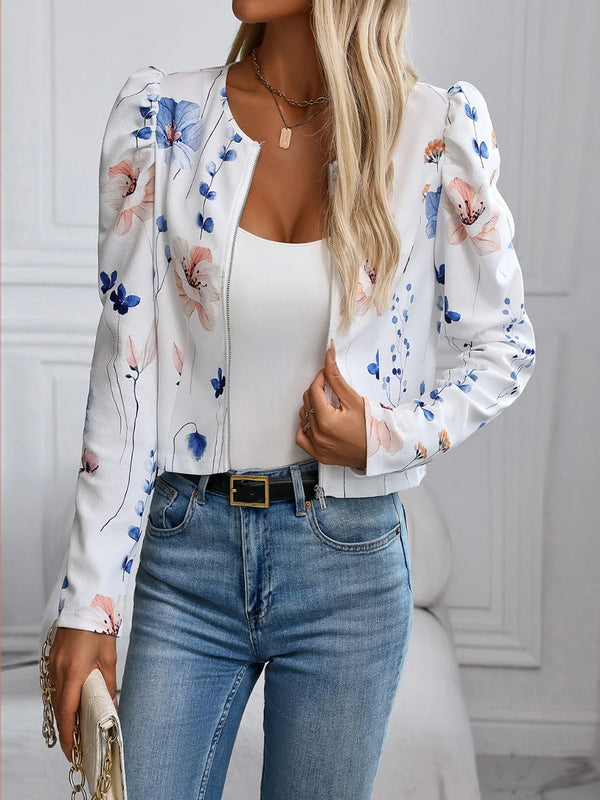 Ludowika Printed Zip Up Long Sleeve Jacket