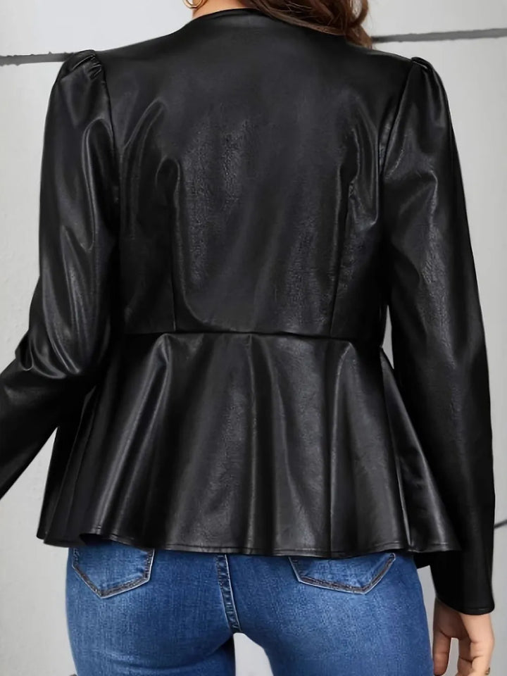 Ludowika Peplum Zip Up Long Sleeve Jacket