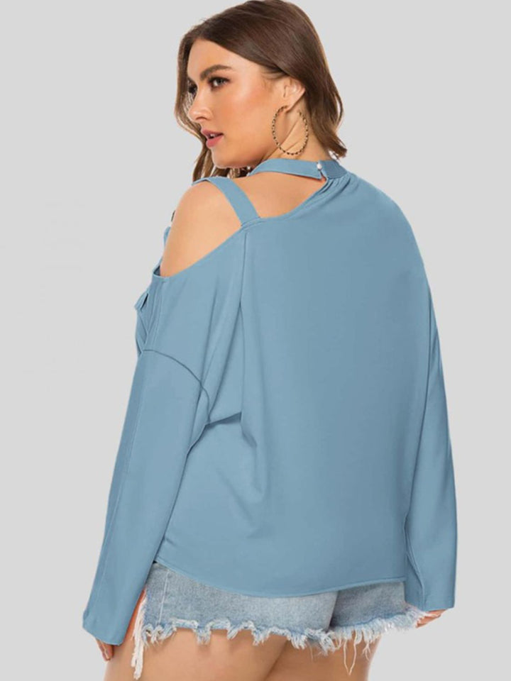 Ludowika Plus Size Cold-Shoulder Tied Top