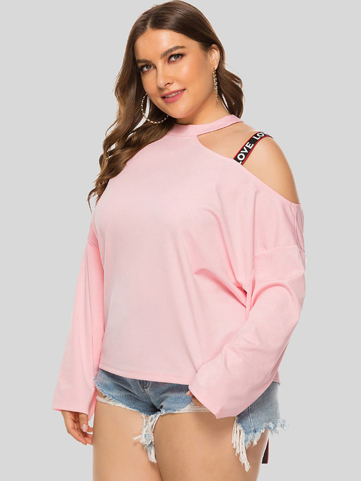 Ludowika Plus Size Cold-Shoulder Round Neck Blouse