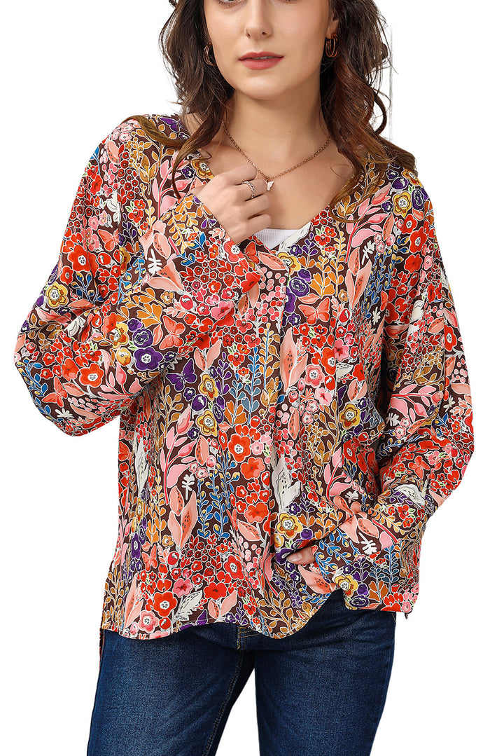 Ludowika Floral V-Neck Long Sleeve Blouse