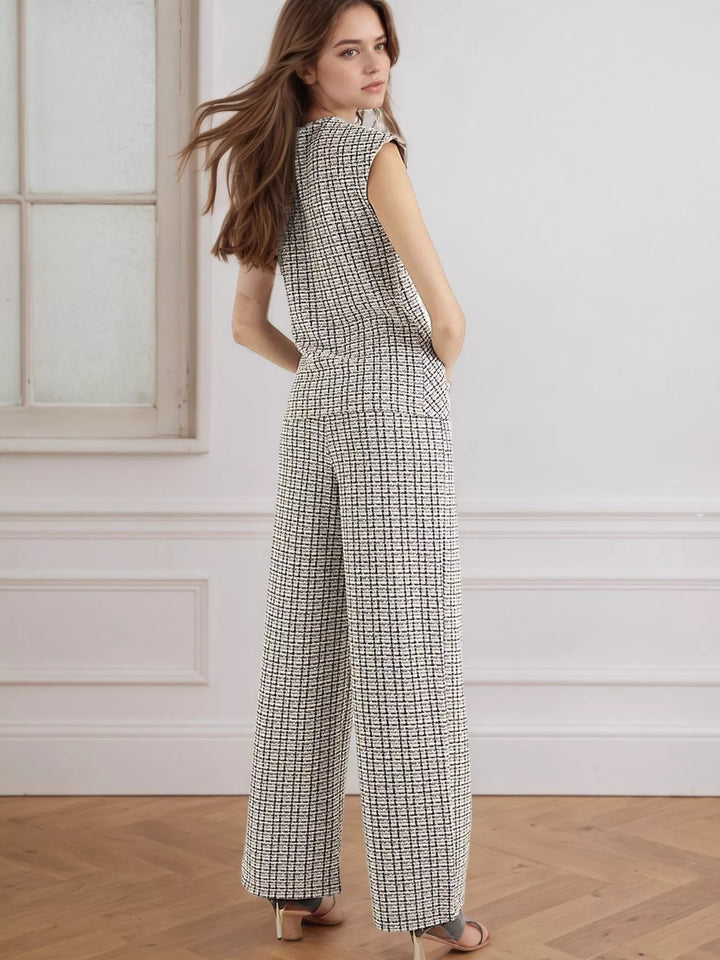 Ludowika Tied Round Neck Top and Pants Set