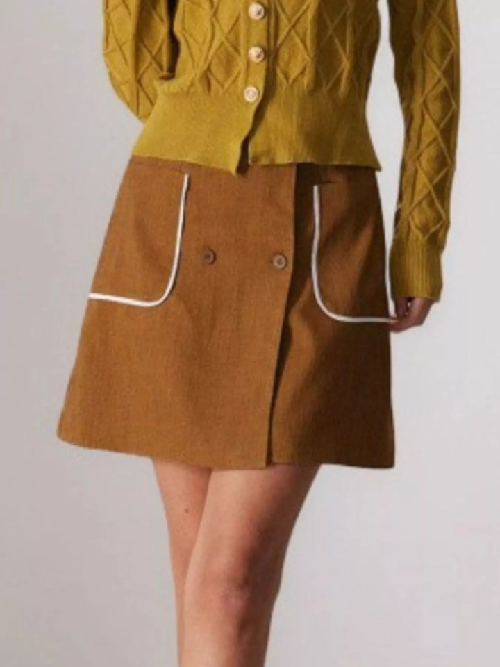 Ludowika Button-Front Mini Skirt