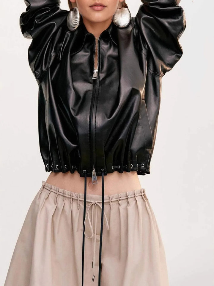 Ludowika Drawstring Hem Zip Up Jacket