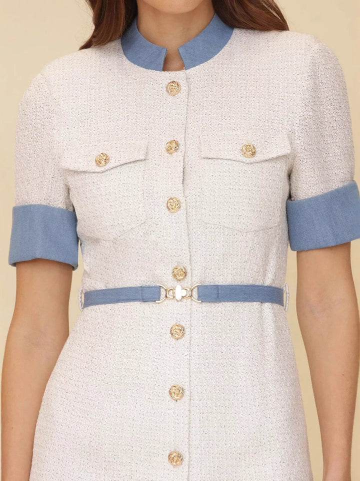 Ludowika Contrast Button Front Mini Dress