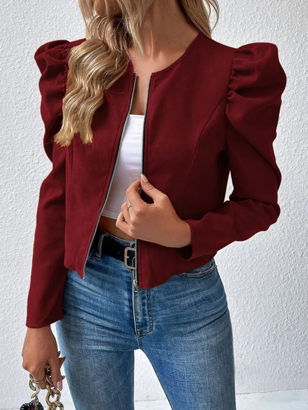 Ludowika Zip Up Puff Sleeve Jacket