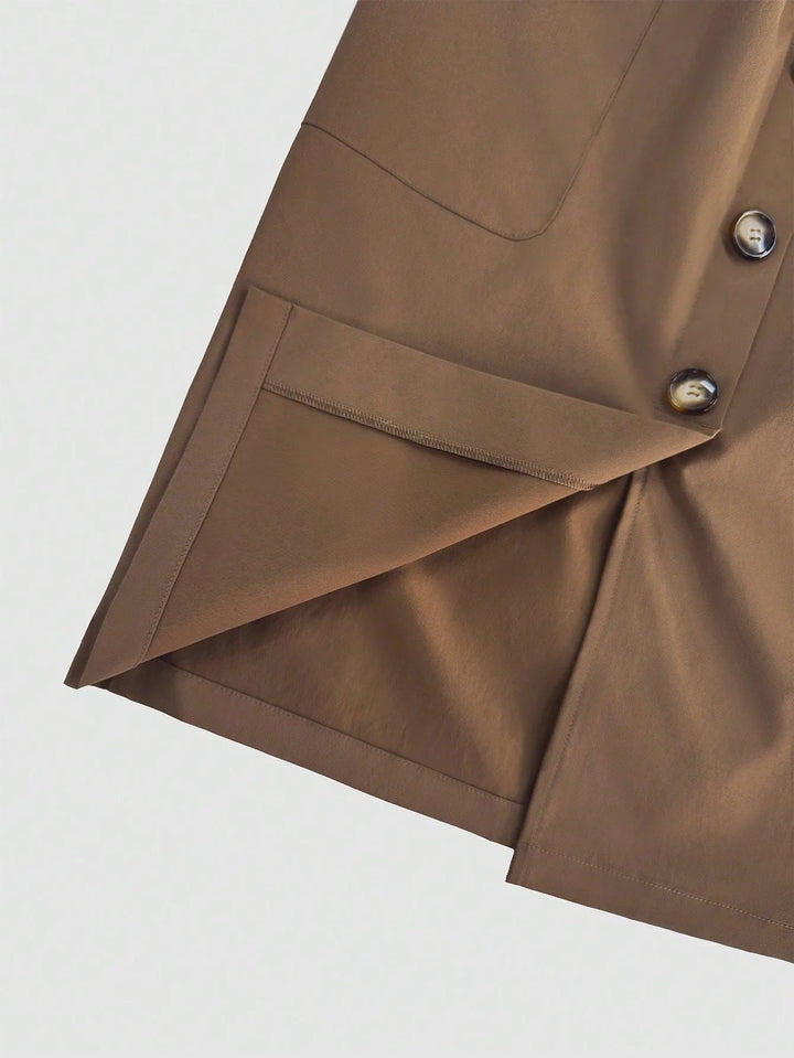 Ludowika Button Detail Belted Cargo Skirt