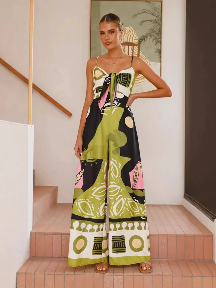 Ludowika Printed Sweetheart Neck Jumpsuit