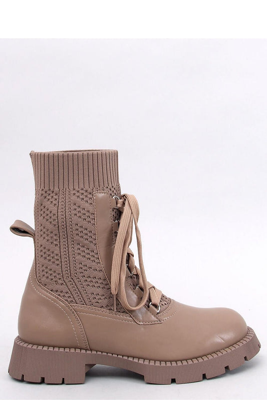 Women's Sock Boots with Stretchy Sweater-Like Upper and Decorative Lacing