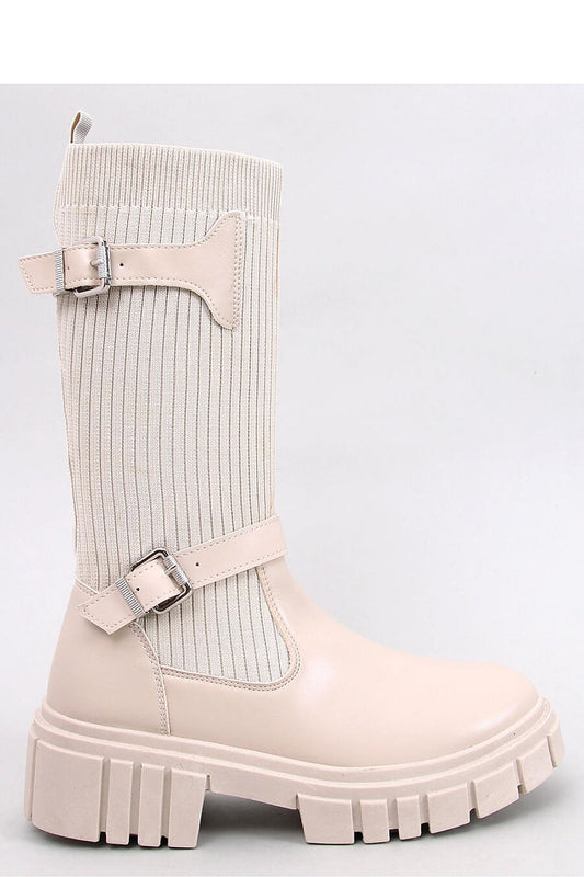 Minimalist Women's Boots with Buckle Straps and Thick Sole