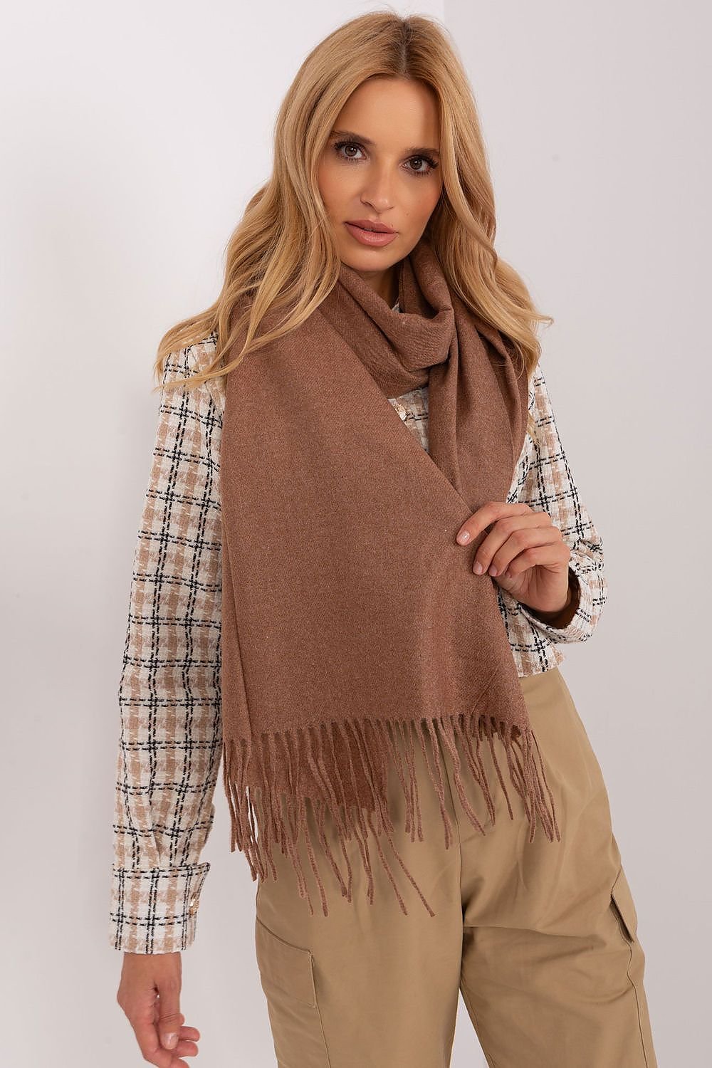 Warm Long Scarf with Decorative Tassels for Winter