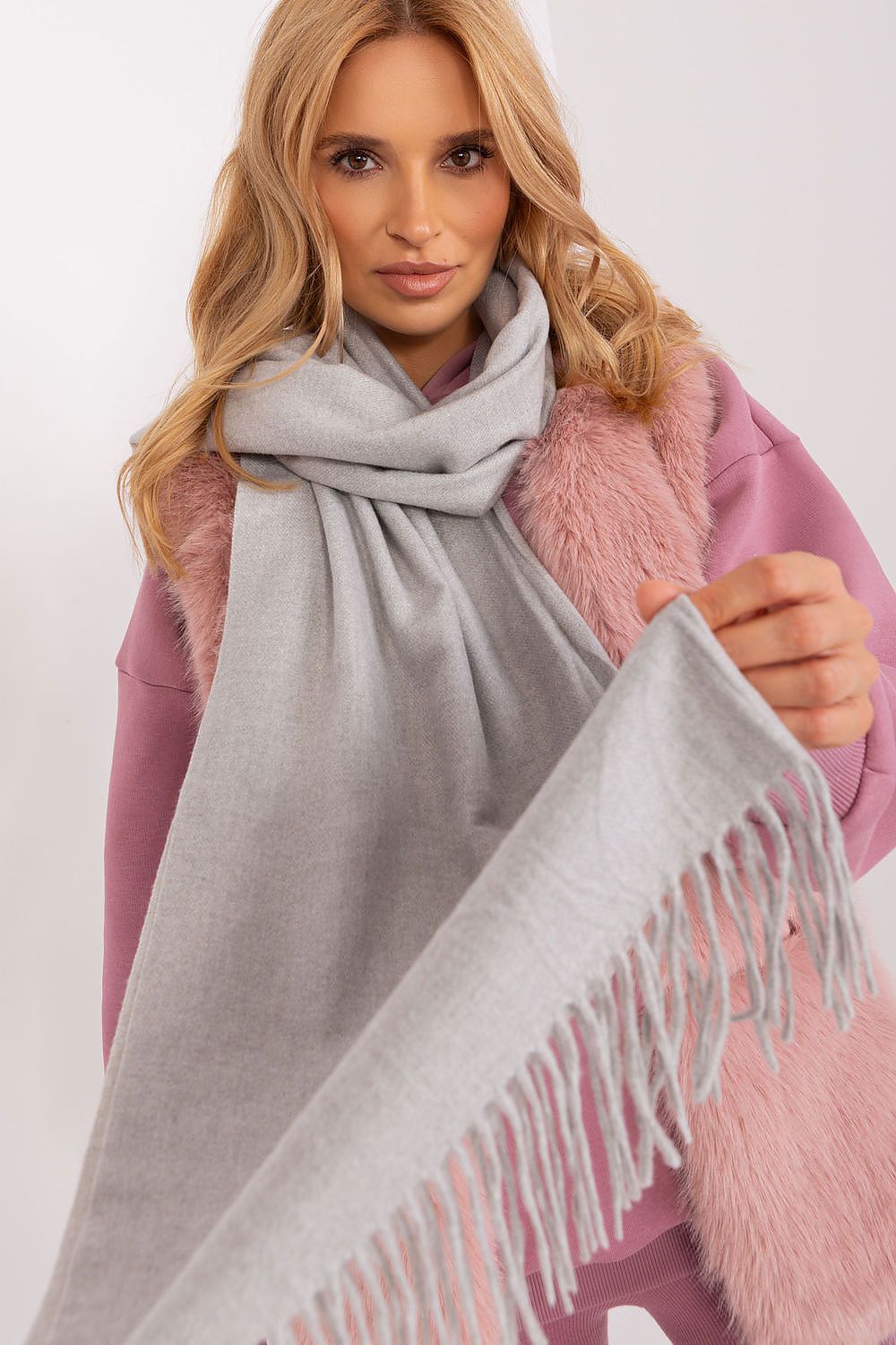 Warm Long Scarf with Decorative Tassels for Winter