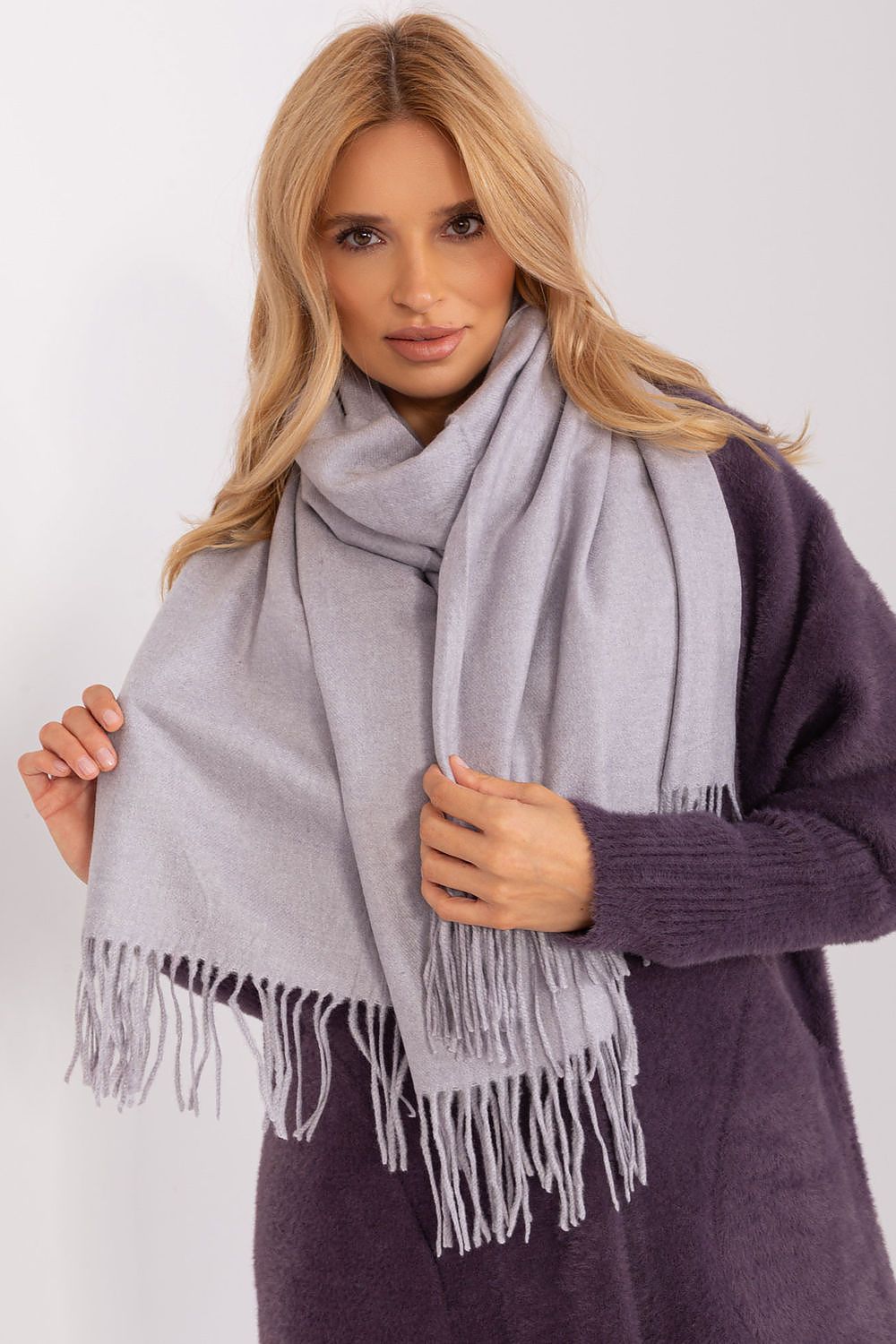 Warm Long Scarf with Decorative Tassels for Winter