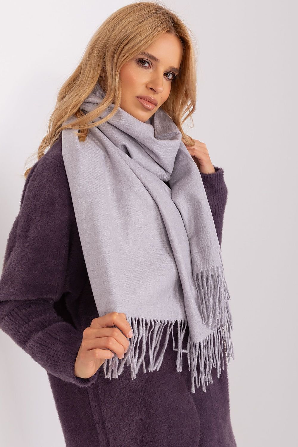 Warm Long Scarf with Decorative Tassels for Winter