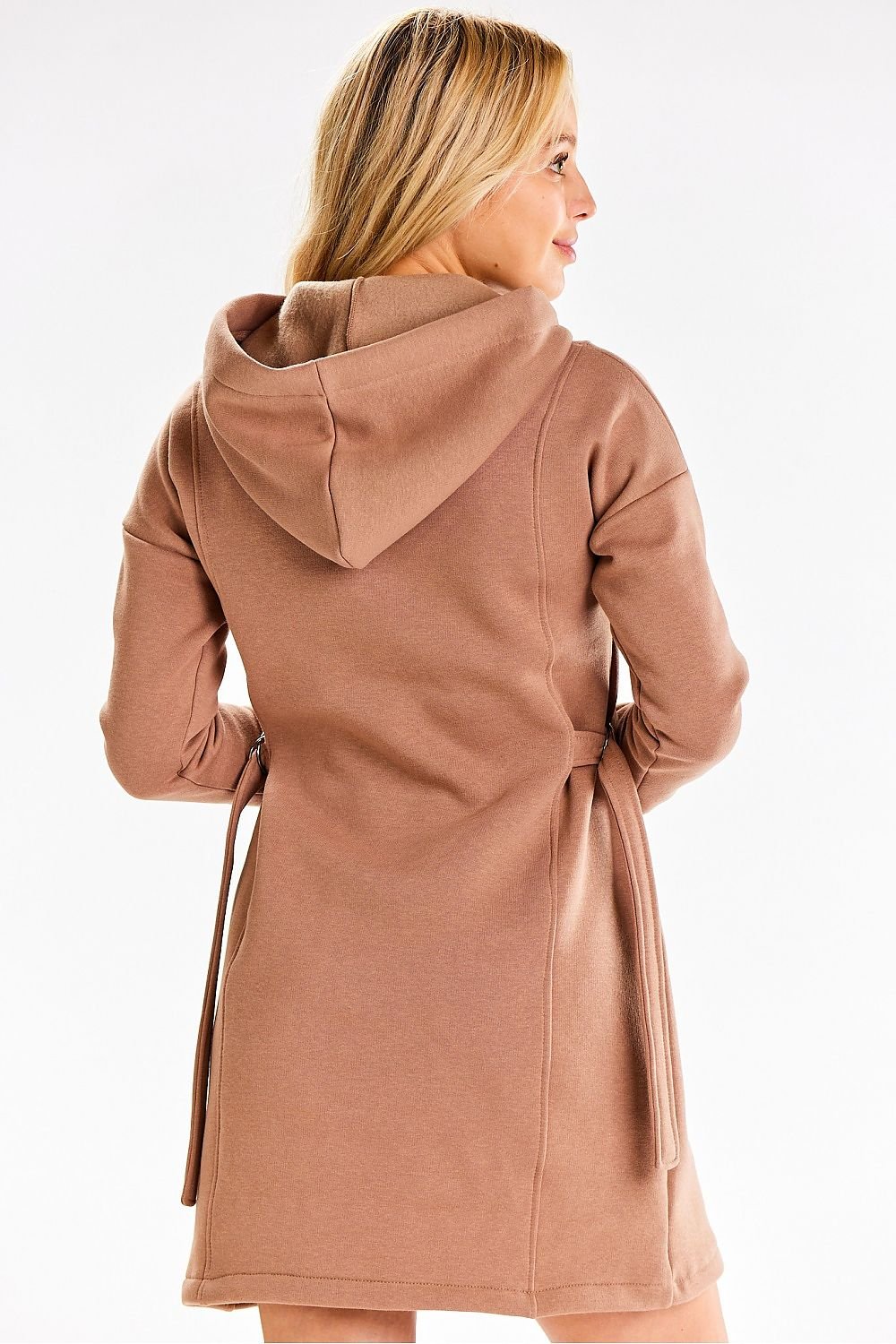 Hooded Dress with Long Sleeves and Adjustable Side Fit