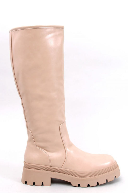 Women's Veneer Jackboots with Thick Sole and Side Zipper Closure