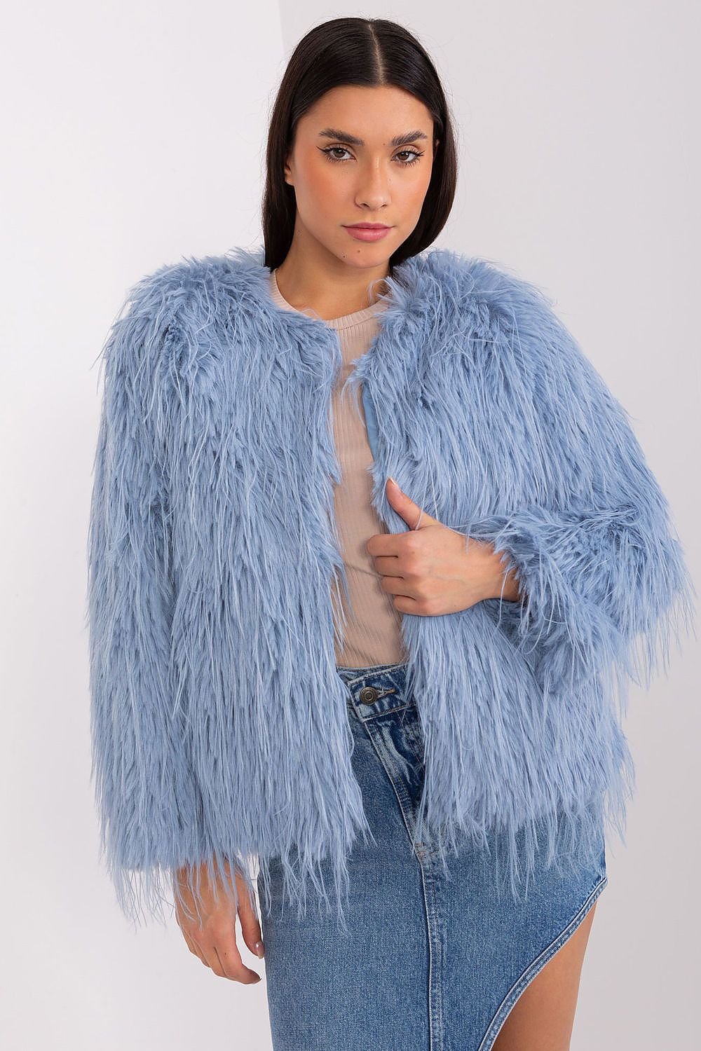 Elegant Transitional Jacket with Furry Finish