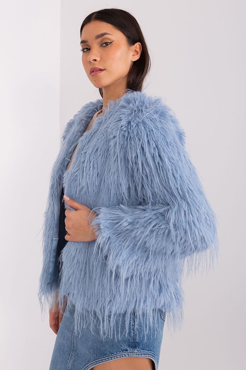 Elegant Transitional Jacket with Furry Finish