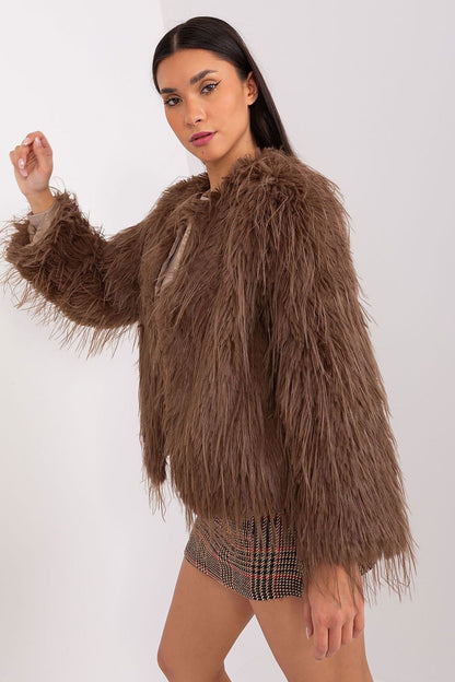 Elegant Transitional Jacket with Furry Finish