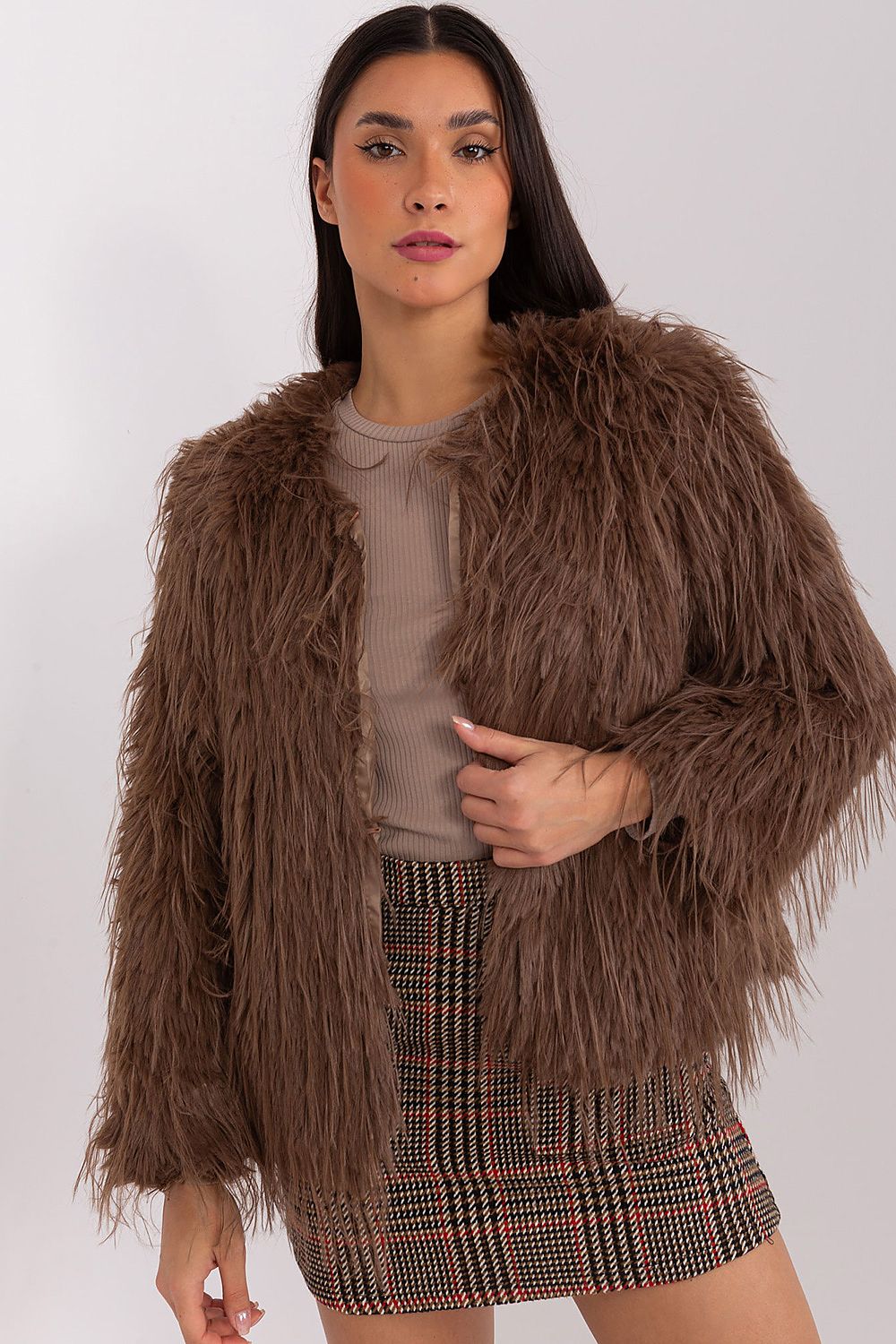 Elegant Transitional Jacket with Furry Finish