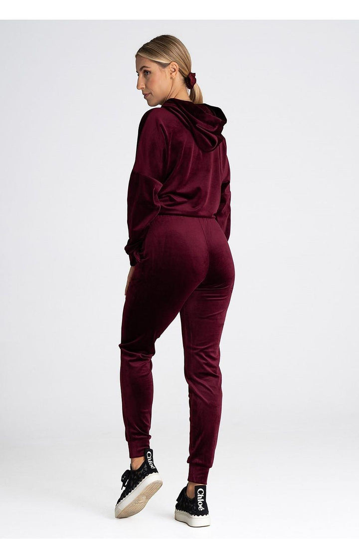 Classic Velour Sweatshirt with Hood and Kangaroo Pocket - Ludowika 