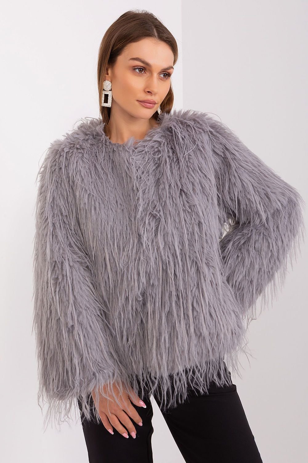 Elegant Transitional Jacket with Furry Finish