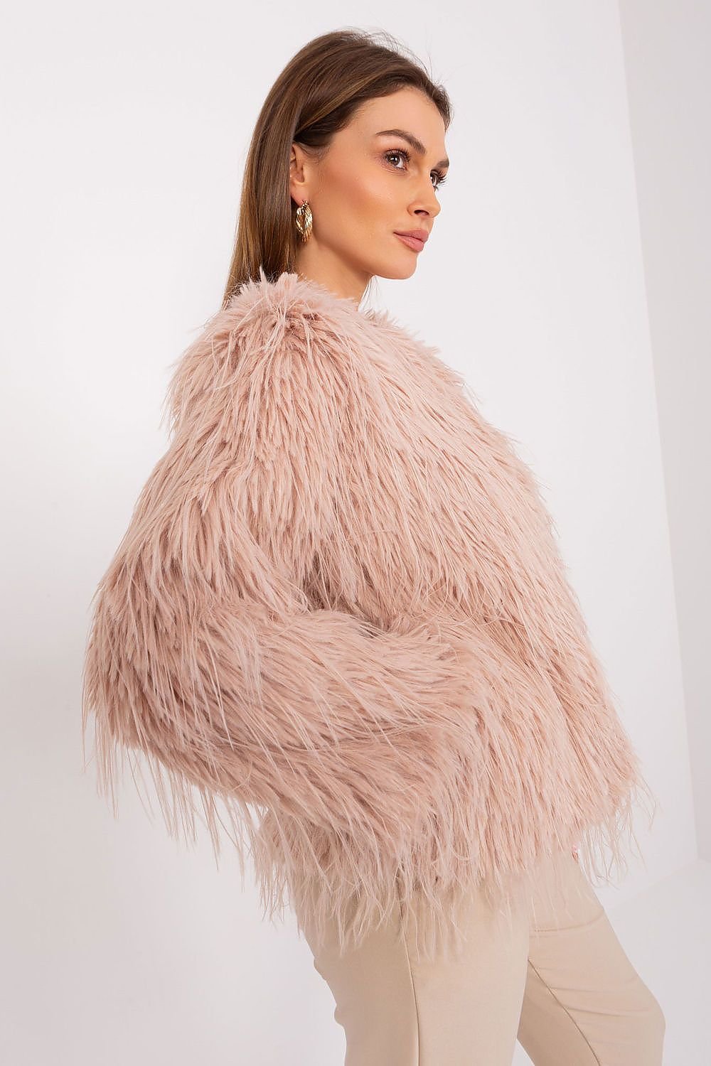 Elegant Transitional Jacket with Furry Finish