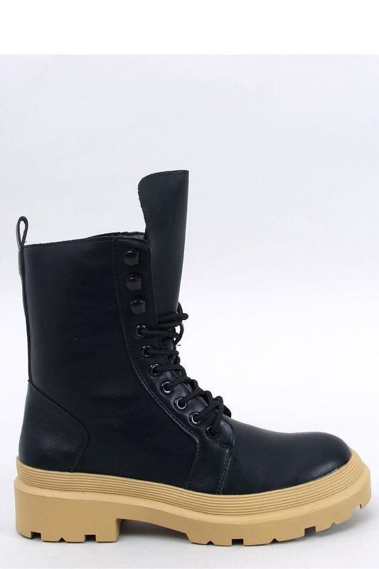 Women's Lace-Up Military Boots with Zipper Closure and Protective Bag