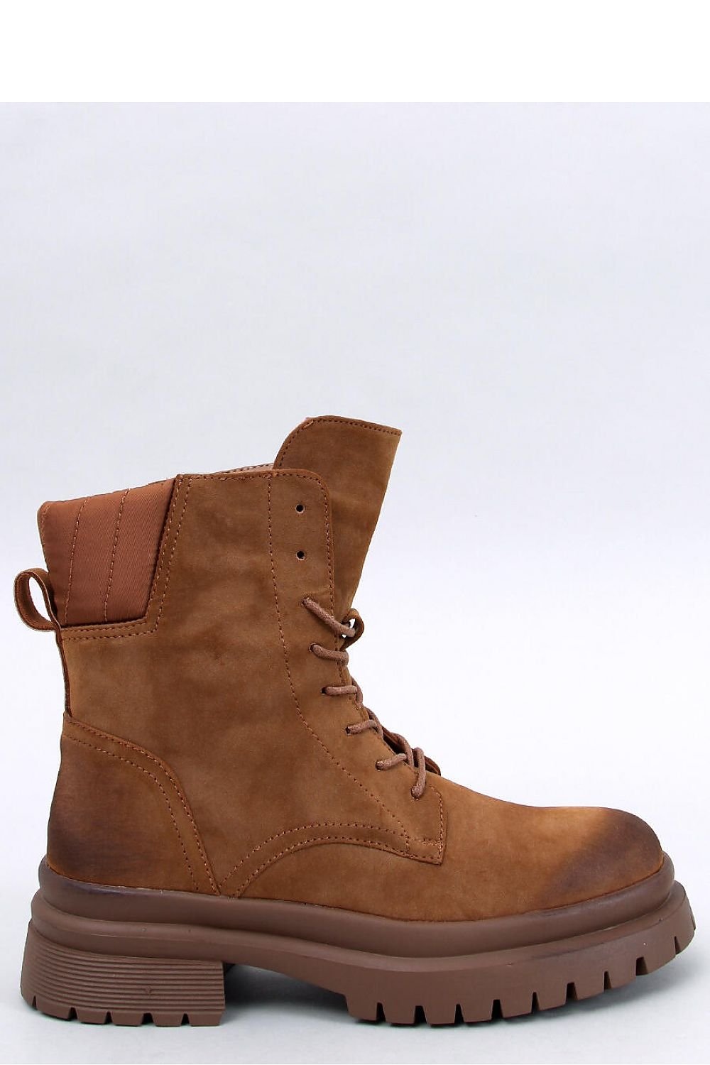 Bottines trappeur à lacets pour femmes en nubuck écologique et fermeture éclair latérale