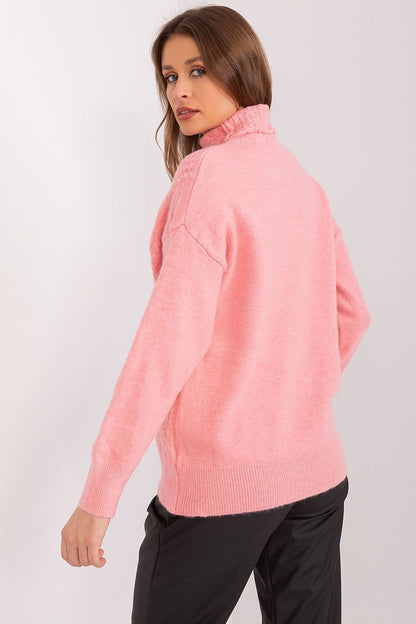 Pull à col roulé chic et confortable avec texture tissée variée